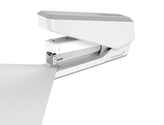 Fellowes Grapadora Lx850 para 25 hojas - Antibacteriana, Libre de Atascos, Incluye Quita Grapas y Grapas 24/6/26/6, Blanco