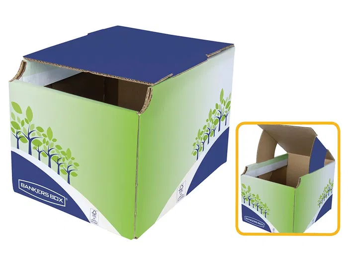 Fellowes Papelera de Sobremesa Reciclaje Cartón 100% Reciclado Tapa 16 Litros Ecológica