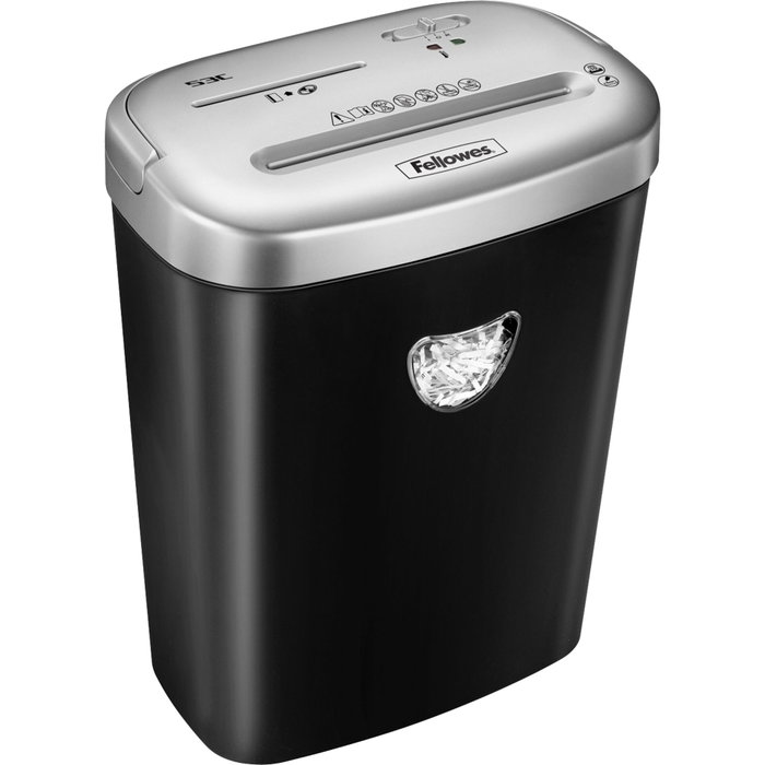Fellowes 53C Destructora de documentos Negro y plata con corte en partículas de 4x35mm