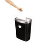 Fellowes 4653101 Destructora de Papel 53C, Corte en Partículas 4x35mm, 10 Hojas, Papelera 23L, para Grapas, Clips, Tarjetas y CDs, Uso Hogar/Office, Negro/Plateado