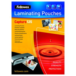 Fellowes 5307201 Laminas para Laminadora, Formato A6, Acabado Brillante, 125 Micras (0.125 mm), Paquete de 100 Unidades