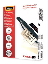 Fellowes Fundas de Plastificar A6 Brillante 125 Micras, Pack de 100