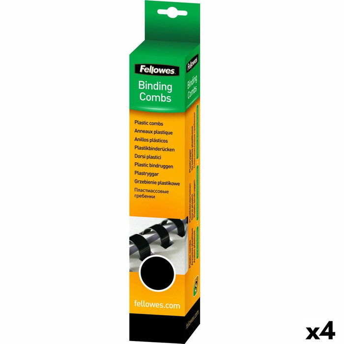 Fellowes Canutillo de Plástico Ovalado 38mm Negro