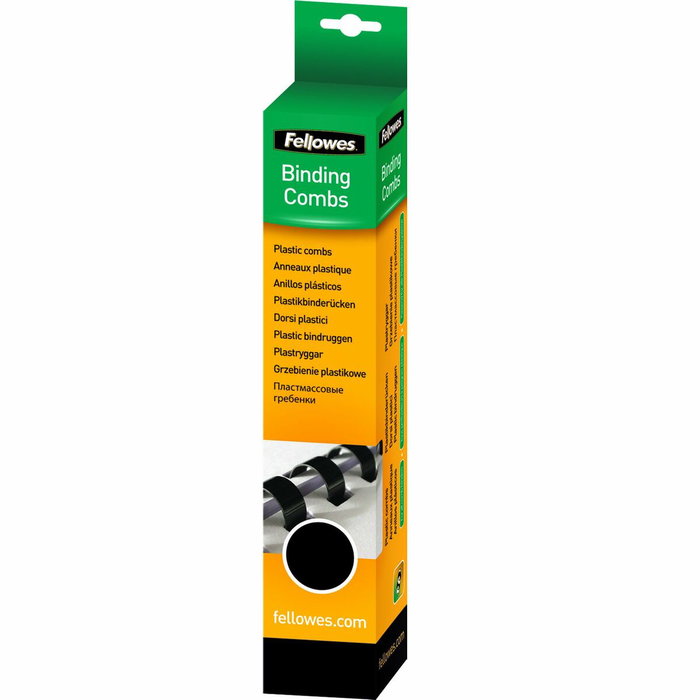 Fellowes Canutillo de Plástico Ovalado 38mm Negro Fellowes Canutillo de Plástico Ovalado 38mm Negro
