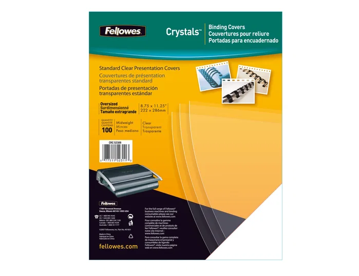 Fellowes Portadas de PVC A4 Transparente 180 Micras Pack 100 Unidades