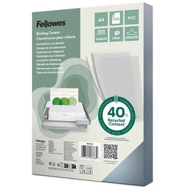 Fellowes Portada de PVC A4 Transparente 300 Micras, Caja de 100