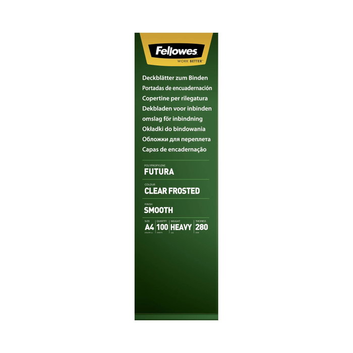 Fellowes Portadas de Encuadernación A4 Transparentes 300 Micras Pack 100