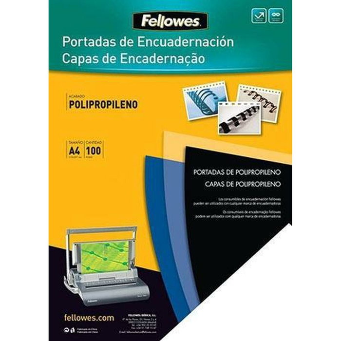 Fellowes Portadas de Polipropileno A4 Negro Pack de 100