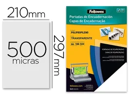 Fellowes Portadas de Encuadernación A4 Transparente 450 Micras