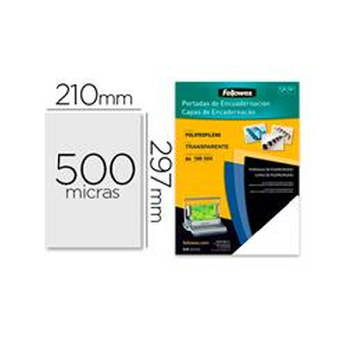 Fellowes Tapas de Encuadernación A4 Polipropileno Negro 500 Micras Pack de 100 Unidades
