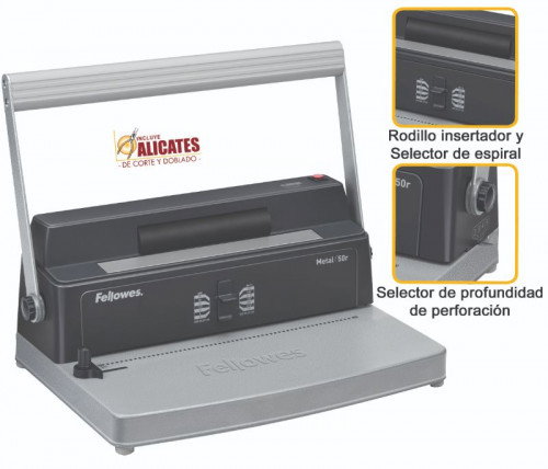 Fellowes Metal 50R Encuadernadora de Espiral Metálico Paso 5:1