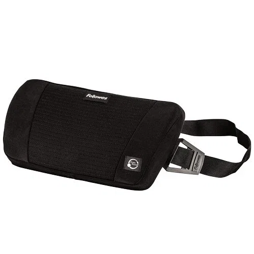 Fellowes Soporte Lumbar Plushtouch, Negro, Tela, 8026501, 90 mm de Ancho, 355 mm de Alto, 195 mm de Profundidad, 290 g