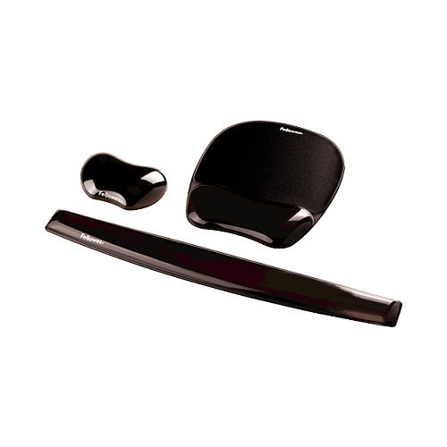 Fellowes Alfombrilla Ergonómica con Reposamuñecas Gel Crystal Negro Fellowes Alfombrilla Ergonómica con Reposamuñecas Gel Crystal Negro