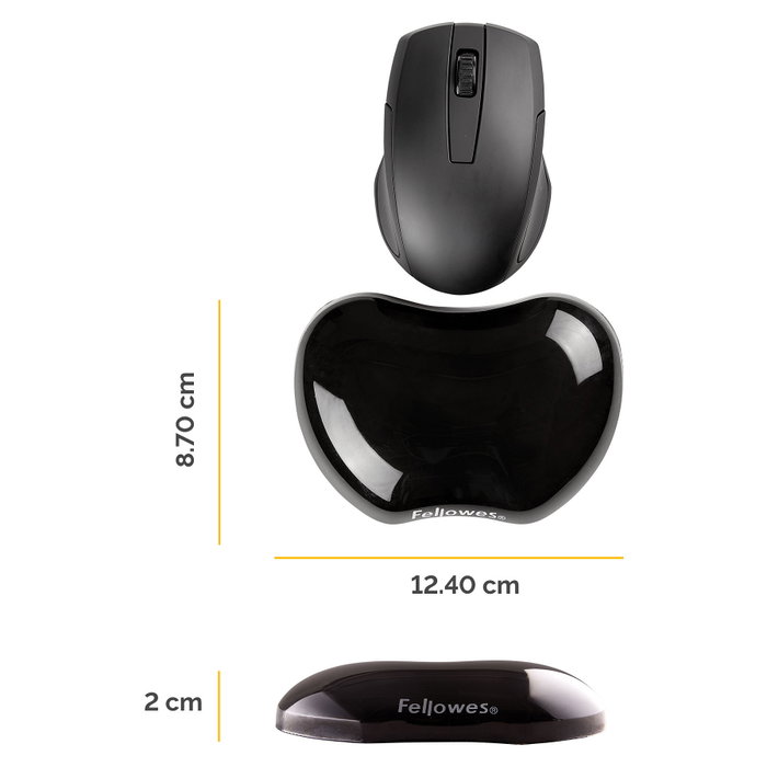 Fellowes Reposamuñecas Gel Crystal Negro