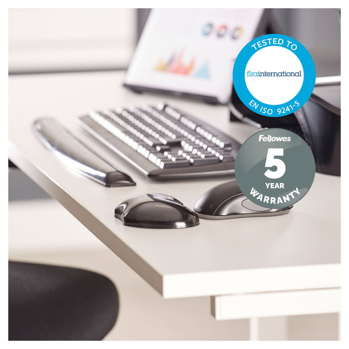 Fellowes Reposamuñecas Gel Crystal Negro