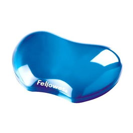 Fellowes Reposamuñecas Gel Flexible Crystal Azul - Soporte Ergonómico y Transparente