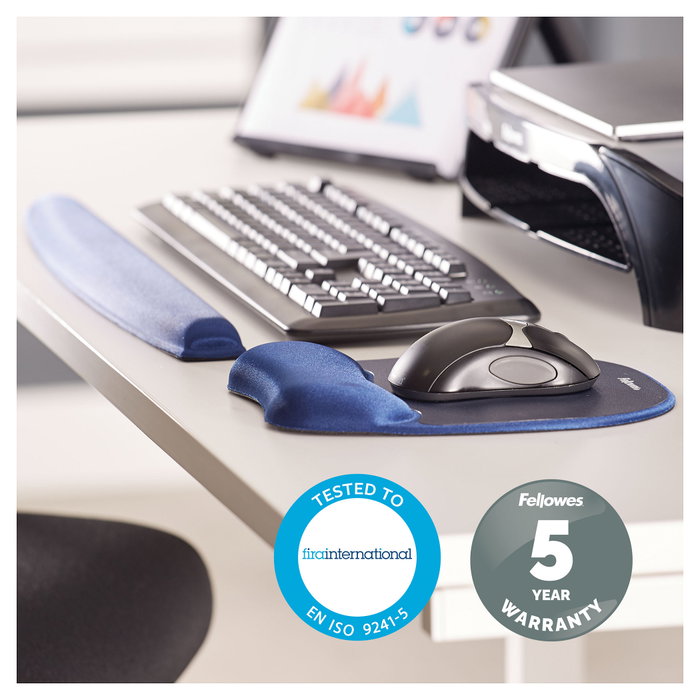 Fellowes Alfombrilla con Reposamuñecas Memory Foam Azul