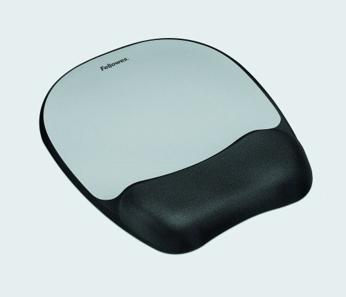 Fellowes Alfombrilla para Ratón con Reposamuñecas Memory Foam Plateado
