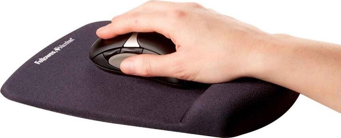 Fellowes Plushtouch Alfombrilla con Reposamuñecas Negro