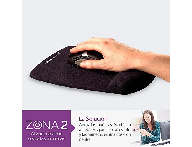 Fellowes Plushtouch Alfombrilla con Reposamuñecas Negro