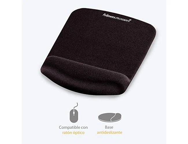 Fellowes Plushtouch Alfombrilla con Reposamuñecas Negro