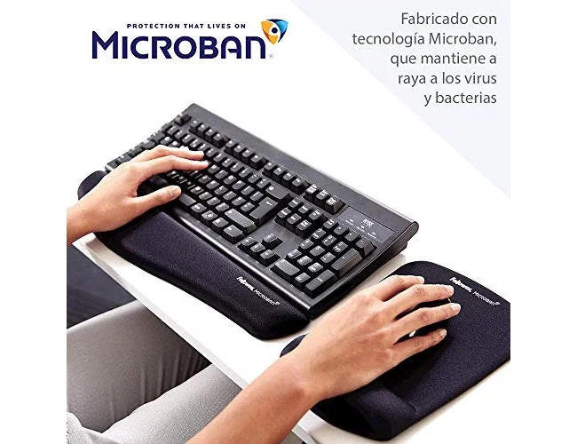 Fellowes Plushtouch Alfombrilla con Reposamuñecas Negro