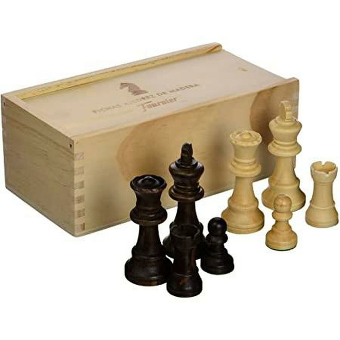 Heraclio Fournier Juego de Fichas de Ajedrez de Madera ST Nº4 con Caja de Madera Heraclio Fournier Juego de Fichas de Ajedrez de Madera ST Nº4 con Caja de Madera