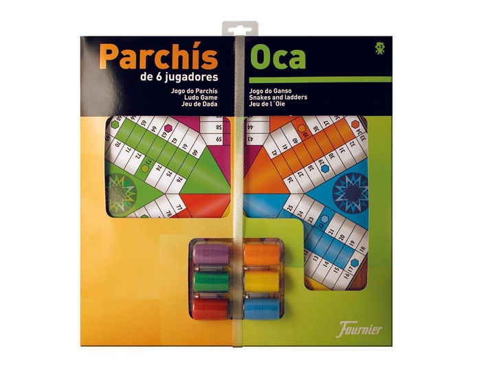 Fournier Tablero De Parchís 6 - Oca + Accesorios 40x40 cm -Blister-