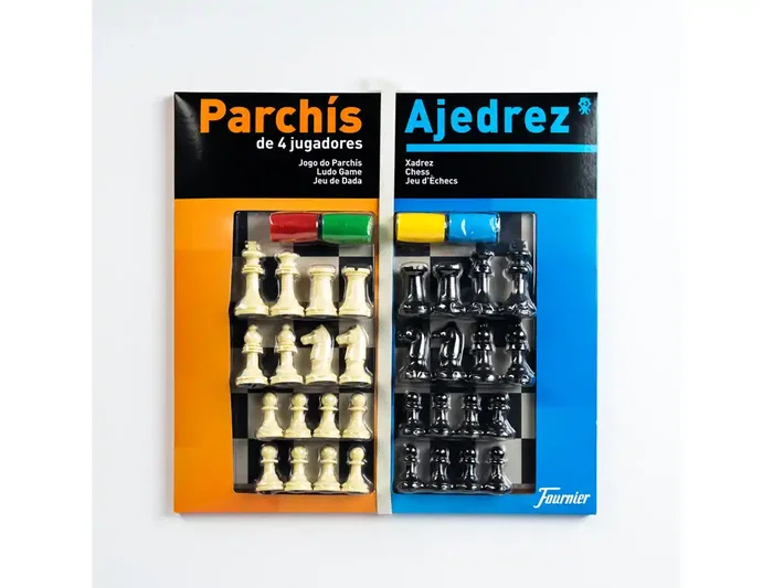 Fournier Parchís con Ajedrez Tablero Grande 4 Jugadores 41x40x4,8 cm