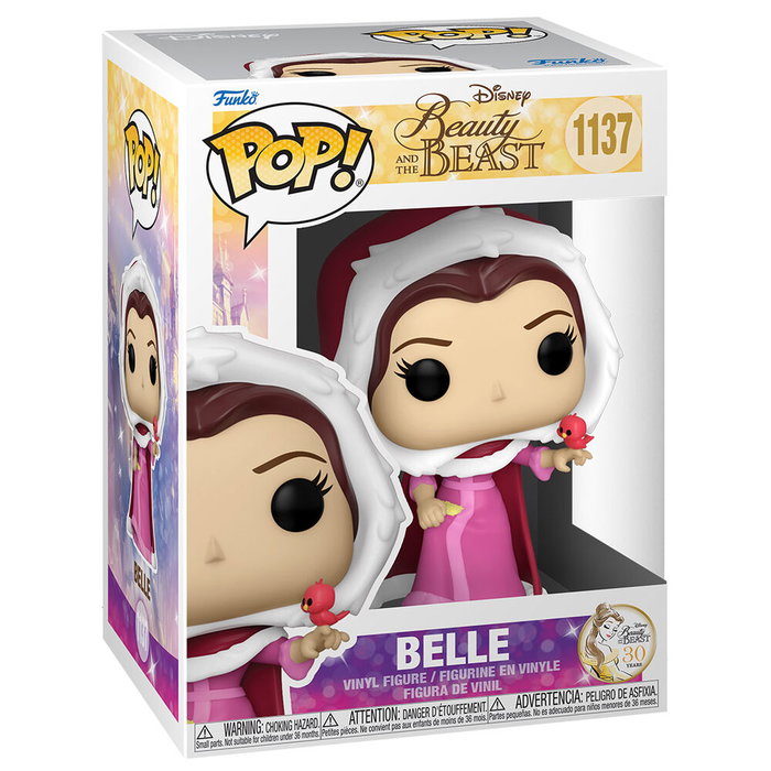 Funko Figura POP Disney La Bella y la Bestia Winter Belle Vinilo 9cm Caja Regalo