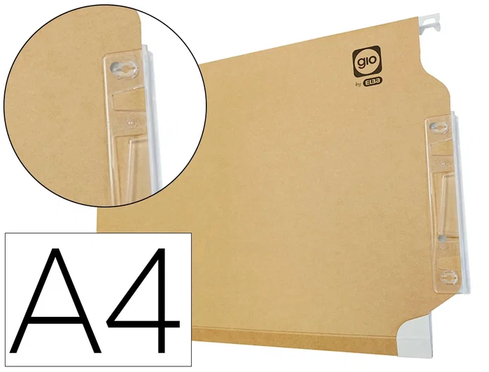 Gio Carpeta Colgante Visor Lateral Kraft DIN A4 Gio Carpeta Colgante Visor Lateral Kraft DIN A4