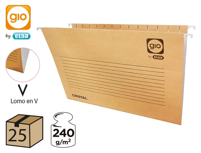 Gio Carpeta Colgante Visor Superior Cristal Kraft Bicolor con Etiquetas Gio Carpeta Colgante Visor Superior Cristal Kraft Bicolor con Etiquetas