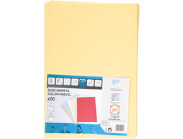 Gio Subcarpeta Simple Cartulina Folio 180 gr Amarillo Pastel -50U-