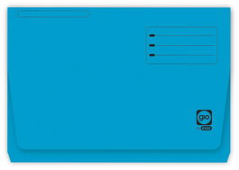Gio Subcarpeta Pocket Folio con Bolsa y Solapa, Cartulina 320 g/m² Azul, Certificado Blue Angel