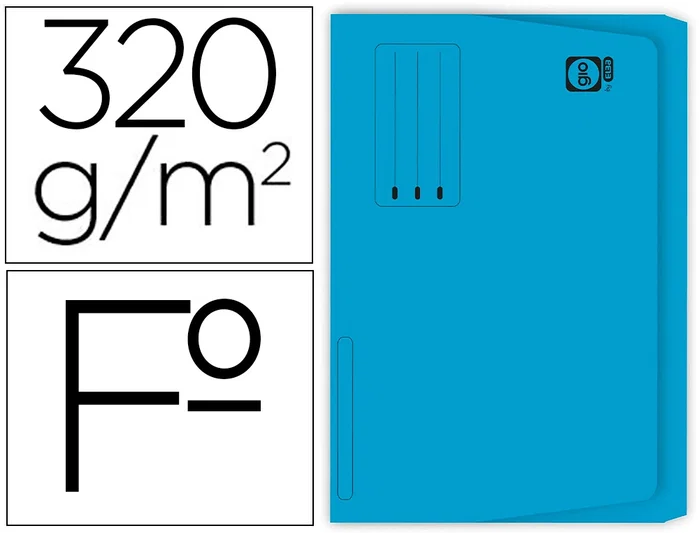 Gio Subcarpeta con Bolsa y Solapa Azul Intenso, Folio, 320g