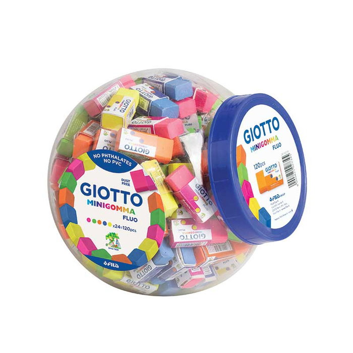 Giotto Gomma Fluo Goma de Borrar Lápiz Tarro Expositor 120 UD Giotto Gomma Fluo Goma de Borrar Lápiz Tarro Expositor 120 UD