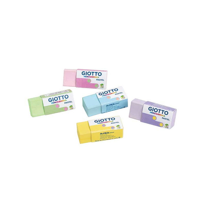 GIOTTO Set de 120 Mini Gomas de Borrar Colores Surtidos Pastel en Tarro Expositor