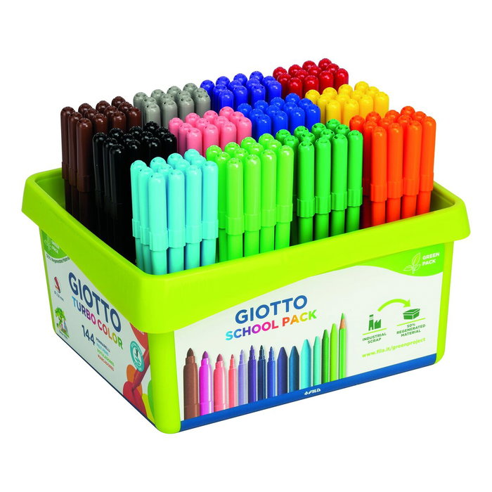Giotto Pack Escolar de Rotuladores Turbo de 144 Unidades (12 Colores x 12 Unidades) inevitable