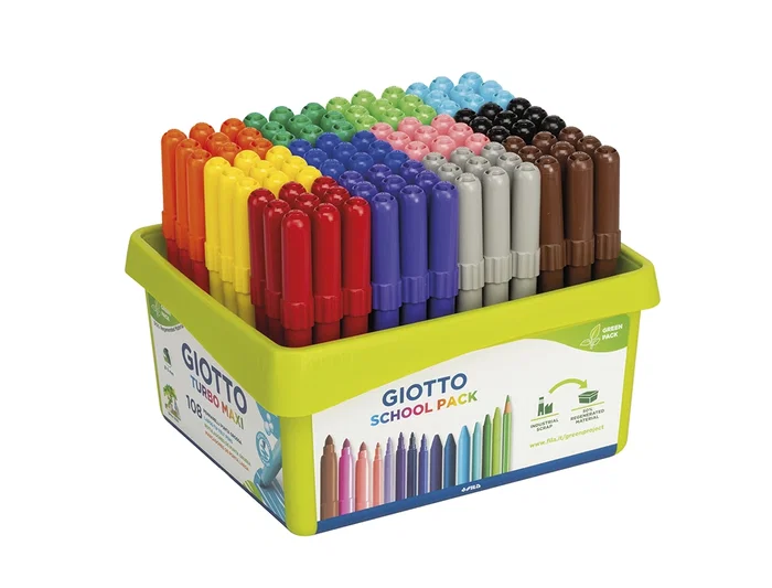Giotto Rotulador Turbo Maxi School Pack 108 Unidades (12 Colores x 9)