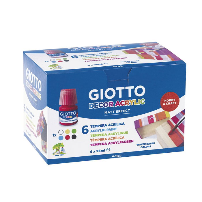 Giotto Témpera Acrílica Decor 25ml Colores Surtidos (6 Botes)