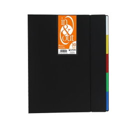 Grafoplás Carpeta In&Out A4 con 30 Fundas Extraíbles Negro