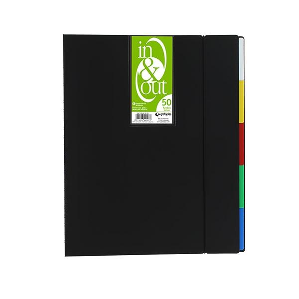 Grafoplás Carpeta In&Out A4 con 50 Fundas Extraíbles Negro Grafoplás Carpeta In&Out A4 con 50 Fundas Extraíbles Negro