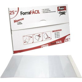 Fixo Forro de Libros Transparente con Solapa Ajustable 300x530mm x 25 Unidades