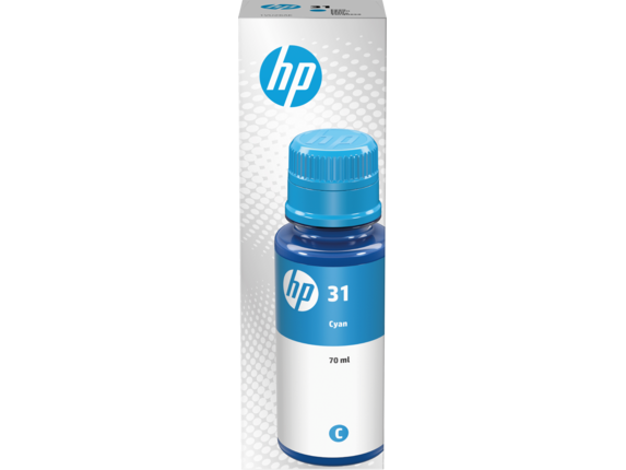 HP Botella de tinta original 31 cian 70 ml (1VU26AE) 8000 páginas HP Botella de tinta original 31 cian 70 ml (1VU26AE) 8000 páginas