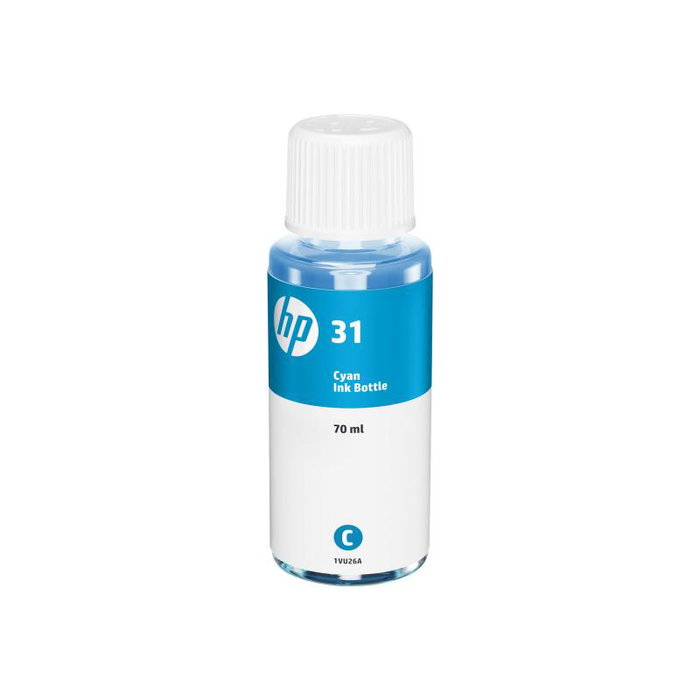 HP Botella de tinta original 31 cian 70 ml (1VU26AE) 8000 páginas HP Botella de tinta original 31 cian 70 ml (1VU26AE) 8000 páginas