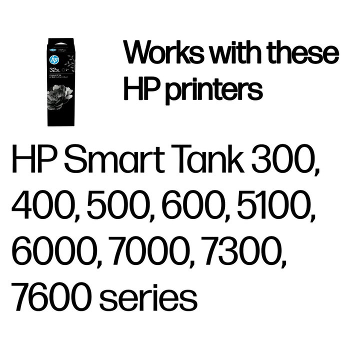 HP 32XL Botella de Tinta Negra 135 ml