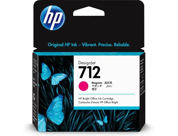 HP Cartucho de Tinta 712 Magenta 29 ml para DesignJet T210, T230, T250, T630, T650, 3ED68A