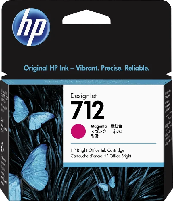 HP Cartucho de Tinta 712 Magenta 29 ml para DesignJet T210, T230, T250, T630, T650, 3ED68A
