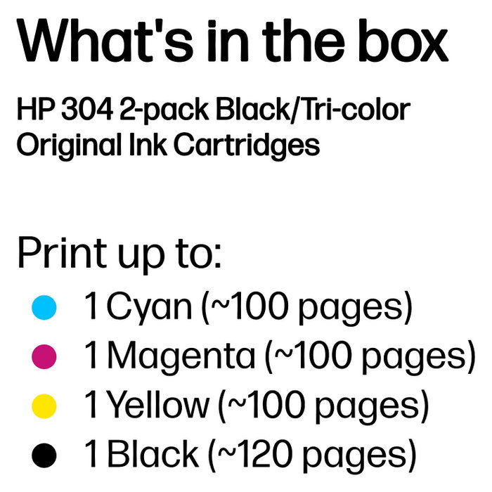 HP Multipack de Cartuchos de Tinta Originales No. 304 (Negro y Tricolor) HP Multipack de Cartuchos de Tinta Originales No. 304 (Negro y Tricolor)