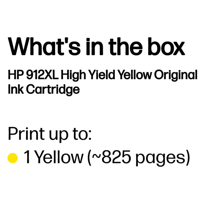 HP 912XL Cartucho de Tinta Amarillo de Alto Rendimiento HP 912XL Cartucho de Tinta Amarillo de Alto Rendimiento